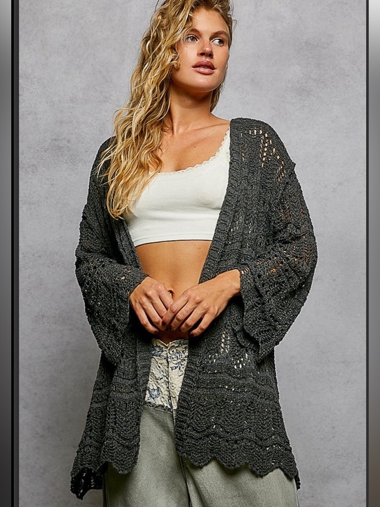 POL Sweaters - 351 ❤️1 left POL charcoal cardigan